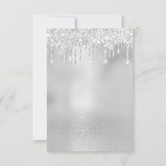 Invitation Parties scintillant de glam gouttes gris Silver Br (Dos)