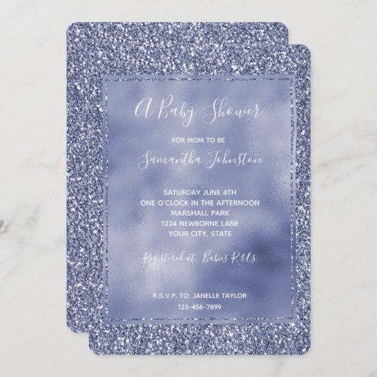 Invitation Parties scintillant de glam Lilac Glitz violet (Devant / Derrière)