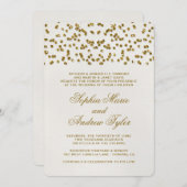 Invitation Parties scintillant de glamour or Confetti Faire-p (Devant / Derrière)