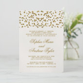Invitation Parties scintillant de glamour or Confetti Faire-p (Debout devant)