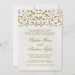Invitation Parties scintillant de glamour or Confetti Faire-p