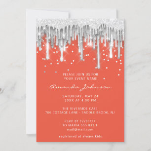 Invitation Parties scintillant de goutte Mariage nuptiale ar