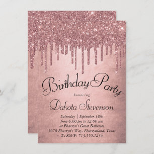 Invitation Parties scintillant de la broche à goutte   Annive