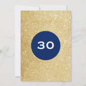 Invitation Parties scintillant de la Marine et de l'or Fête s (Dos)