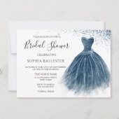 Invitation Parties scintillant de la marine Indigo robe Fête (Devant)