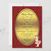 Invitation Parties scintillant de la princesse Ballerina Fake (Dos)