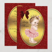 Invitation Parties scintillant de la princesse Ballerina Fake (Devant / Derrière)