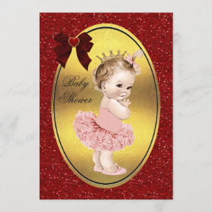 Invitation Parties scintillant de la princesse Ballerina Fake