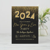 Invitation Parties scintillant de la Réveillon du Nouvel An 2 (Debout devant)