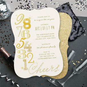 Invitation Parties scintillant de la Saint-Sylvestre de fin d