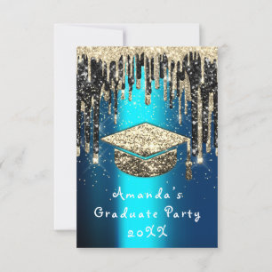 Invitation Parties scintillant de la Turquoise Coupe d'or