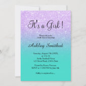 Invitation Parties scintillant de lavande turquoise ombre bab (Devant)