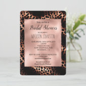 Invitation Parties scintillant de léopard noir rose (Debout devant)