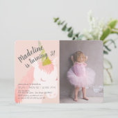 Invitation Parties scintillant de licorne rose Photo Annivers (Debout devant)