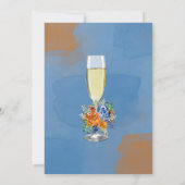 Invitation Parties scintillant de luxe Blue Orange Floral Bru (Dos)