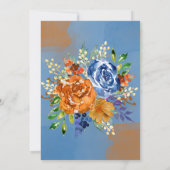 Invitation Parties scintillant de luxe Blue Orange Floral Cou (Dos)