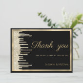 Invitation Parties scintillant de luxe en or noir goutte à go (Debout devant)