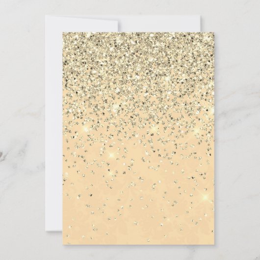 Invitation Parties scintillant de luxe Gold Girl Sparkle Quin (Dos)