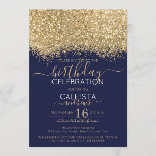 Invitation Parties scintillant de luxe moderne Gold Marine Co