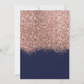 Invitation Parties scintillant de luxe Rose Gold Navy Confett (Dos)