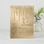 Invitation Parties scintillant de luxe Sparkly Gold Drivers B (Debout devant)