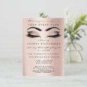 Invitation Parties scintillant de maquillage rose or 16e Eyes (Debout devant)