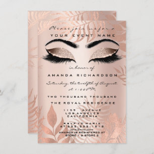 Invitation Parties scintillant de maquillage rose pâle 16e ma