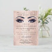Invitation Parties scintillant de maquillage rose pâle Yeux 1 (Debout devant)