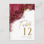 Invitation Parties scintillant de marbre Mariage Bourgogne Go (Devant)