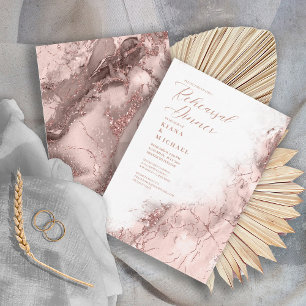 Invitation Parties scintillant de marbre Rose de répétition G