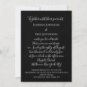 Invitation Parties scintillant de Mariage Rose en or noir bla (Dos)