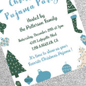 Invitation Parties scintillant de Noël du pyjama
