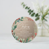 Invitation Parties scintillant de Noël Luncheon hiver Floral  (Debout devant)