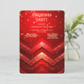 Invitation Parties scintillant de Noël Rouge Décor Fête (Debout devant)