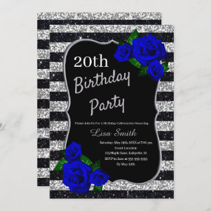 Invitation Parties scintillant de nuances noires d'argent Ros