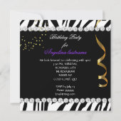 Invitation Parties scintillant de nuit Glamor violet or noir  (Dos)