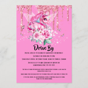 Invitation parties scintillant de papillon de la magie unicor