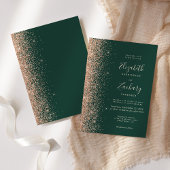 Invitation Parties scintillant de pêche moderne Edge Emerald 