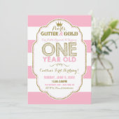 Invitation Parties scintillant de perles et d'or d'abord Invi (Debout devant)