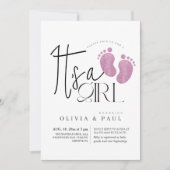 Invitation Parties scintillant de pieds mignonne et moderne B (Devant)