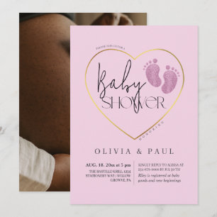 Invitation Parties scintillant de pieds moderne et minimalist