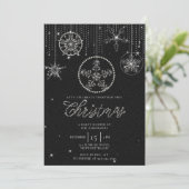 Invitation Parties scintillant de pierres blanches noires Élé (Debout devant)