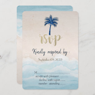 Invitation Parties scintillant de plage tropicale Palm Weddin