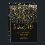 Invitation Parties scintillant de poussière d'or et sucré noi<br><div class="desc">personnaliser pour votre événement</div>