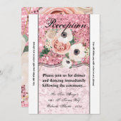 Invitation parties scintillant de Rose de jardin géométrique (Devant / Derrière)