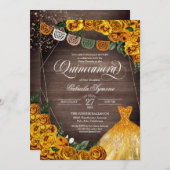 Invitation Parties scintillant de rose jaune rustique Gown Fi (Devant / Derrière)