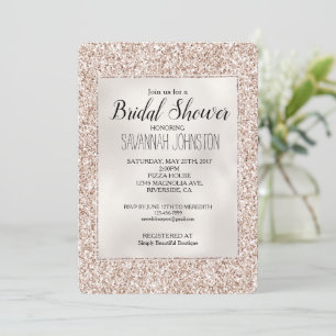 Invitation Parties scintillant de Rose rose pâle