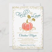 Invitation Parties scintillant de script Citrouille chute dan (Devant)