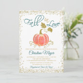 Invitation Parties scintillant de script Citrouille chute dan (Debout devant)