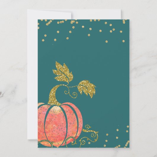 Invitation Parties scintillant de script Citrouille chute dan (Dos)